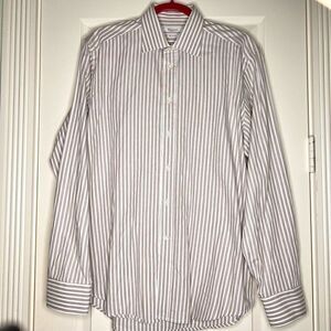 Camicissima Men's Striped Cotton Long Sleeve Button Down Dress Shirt sz 41/16